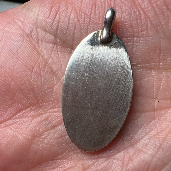 Turquoise Shadowbox Sterling Silver 925 Necklace Pendant - Picture 2 of 2